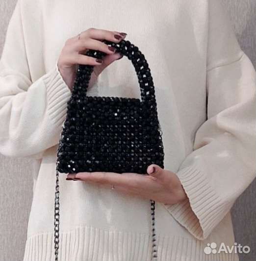 Сумка из акриловых бусин ручной работы