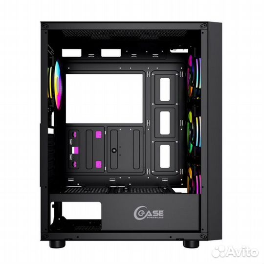 Корпус Powercase Alisio X4B, Tempered Glass, 4x 12