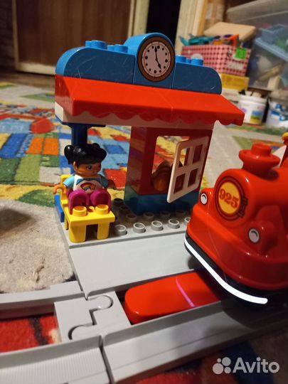 Lego дупло, большая железная дорога, 3 набора