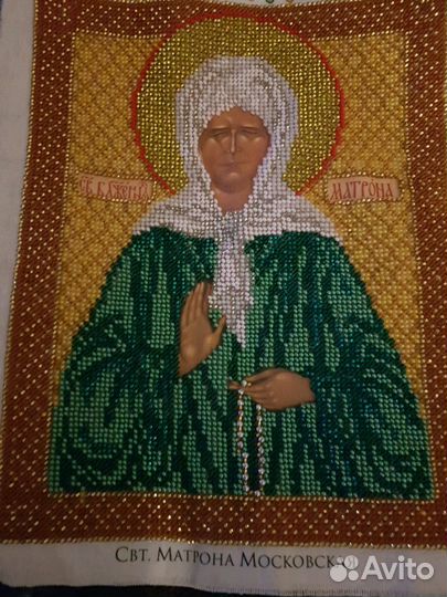 Икона вышитая бисером в ручную