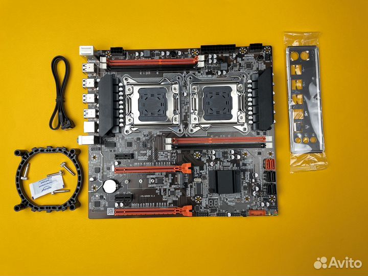 Комплект X79 Atermiter dual + 2шт E5 2680V2 + 64GB