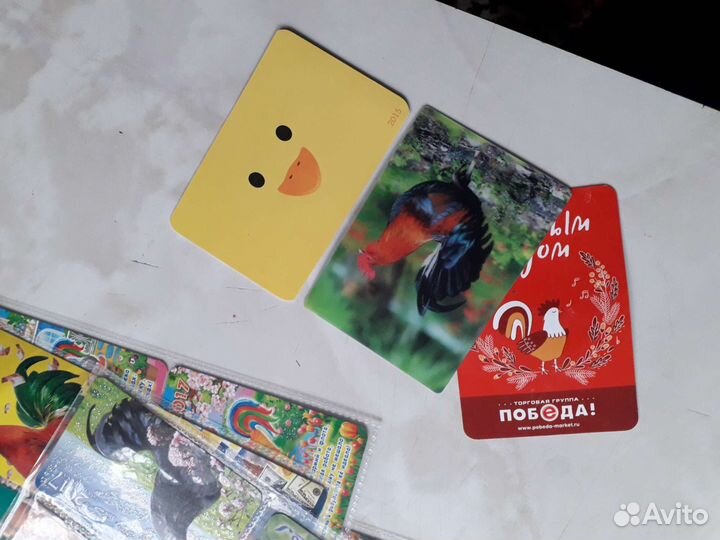 Календарики с петухами, курицами и цыплятами