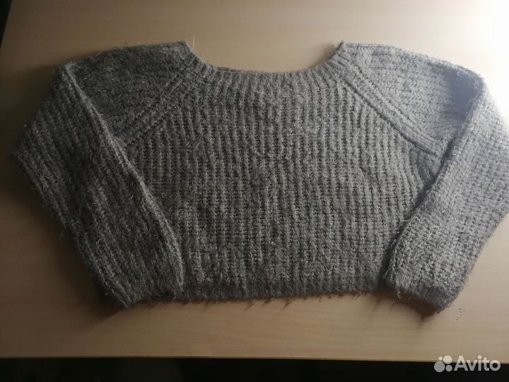 Серая кофта топ