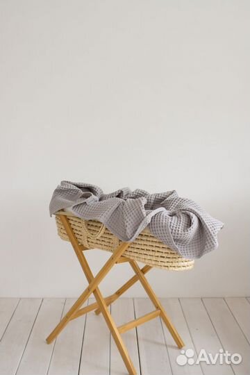 Плед вафельный для младенца Серое облако