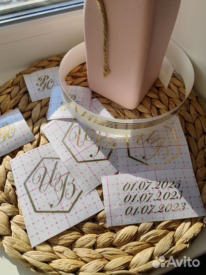 Наклейки / надписи для свадебных аксессуаров