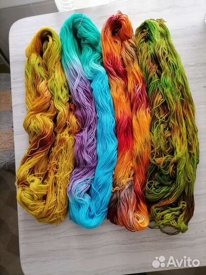 Пряжа ручного крашения