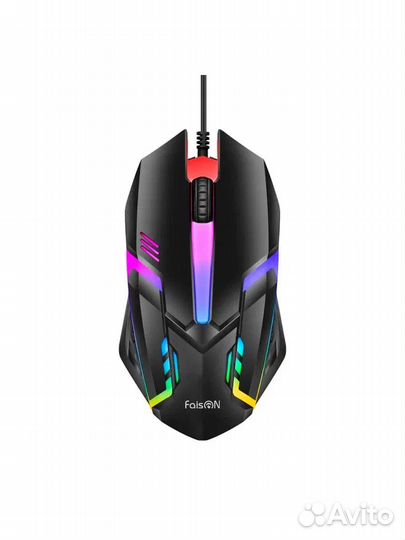 Мышь проводная FaisON, M-12, Shot, оптическая, цве