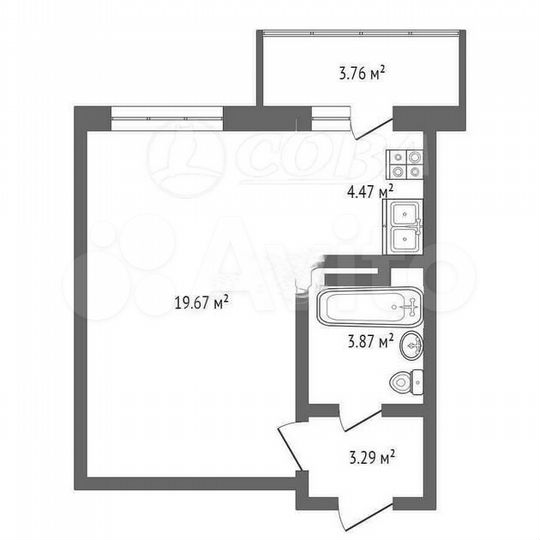 Квартира-студия, 31,7 м², 13/20 эт.