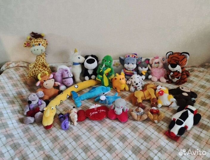 Мягкие игрушки много разных
