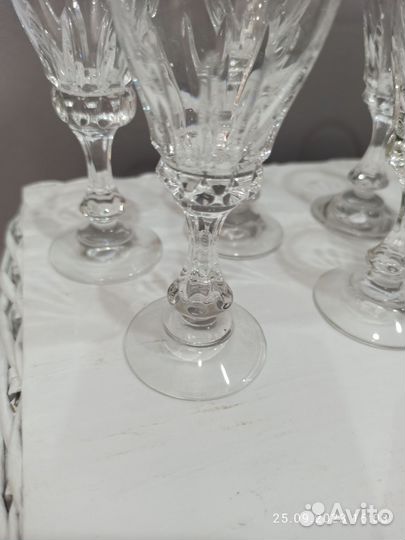 Хрустальные рюмки на ножке СССР винтаж фужеры СССР