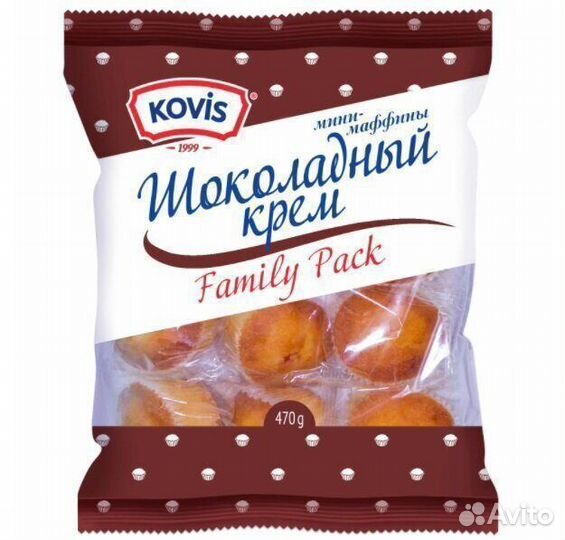 Мини-маффины Kovis Шоколадный крем 470 г