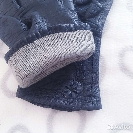 Перчатки кожаные с подкладом женские, новые