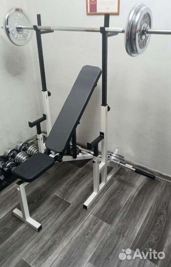 Комплект для жима скамья и стойки