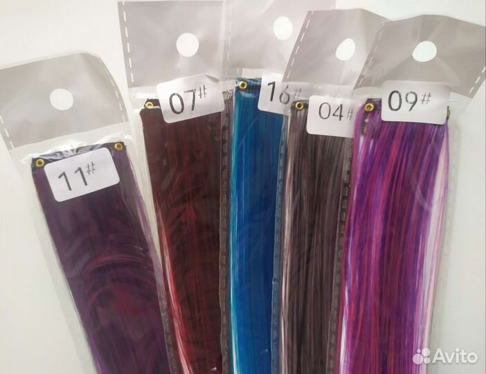 Заколки с прядями