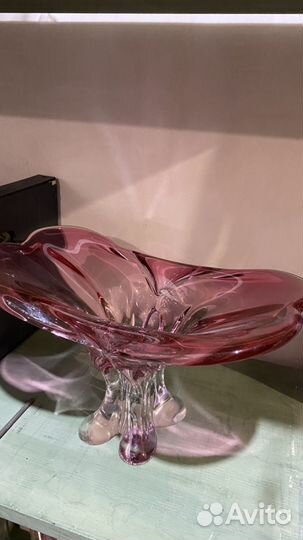 Ваза цветное гутное стекло Й. Господка