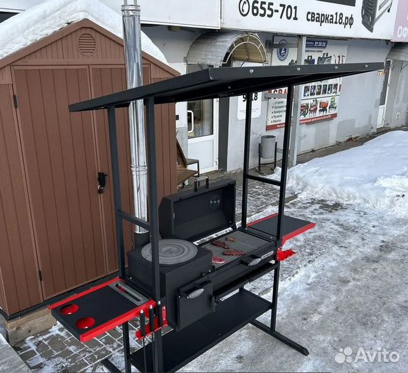 Печь-гриль Grillver Искандер Инклайн Эйр с крышей