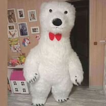 Белый Мишка Поздравление. Ростовая Кукла. Аниматор