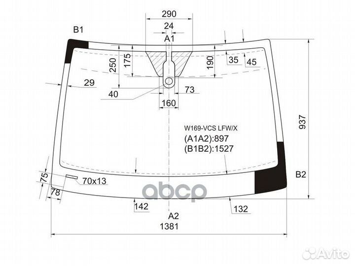 Стекло лобовое + дд mercedes-benz A-class W169