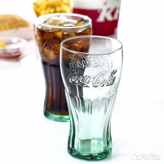 Винтажный зеленый стакан coca-cola