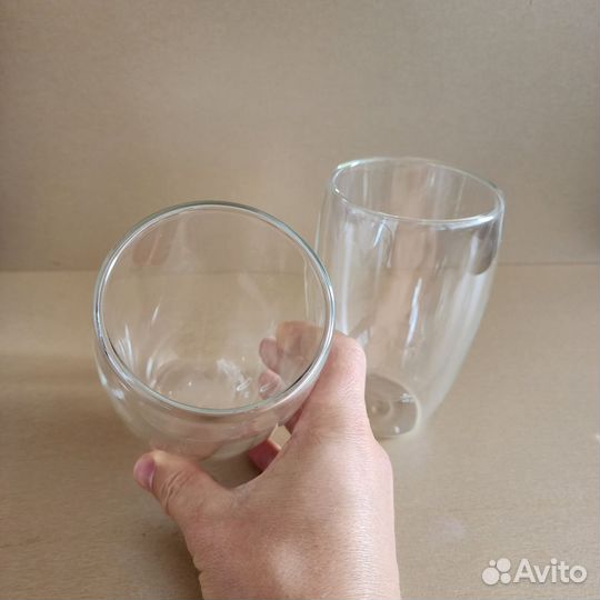 Стаканы с двойными стенками 450мл, 2шт