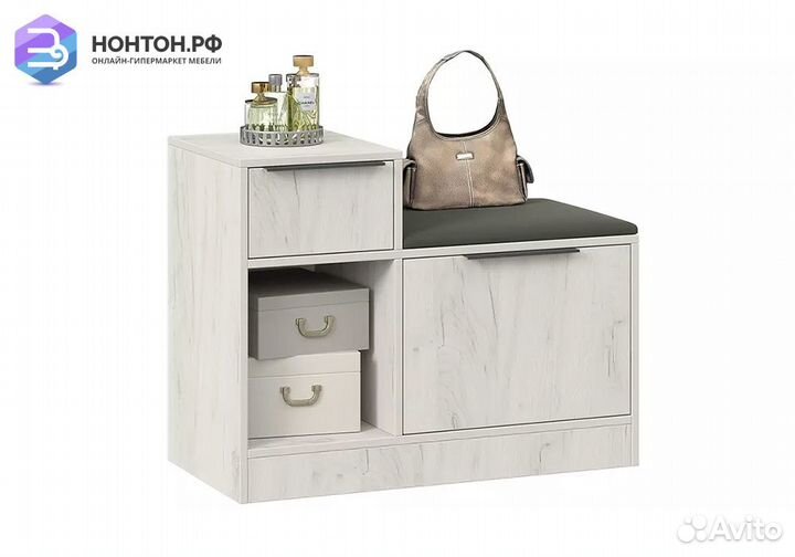 Тумба для обуви комбинированная Агата дуб крафт бе