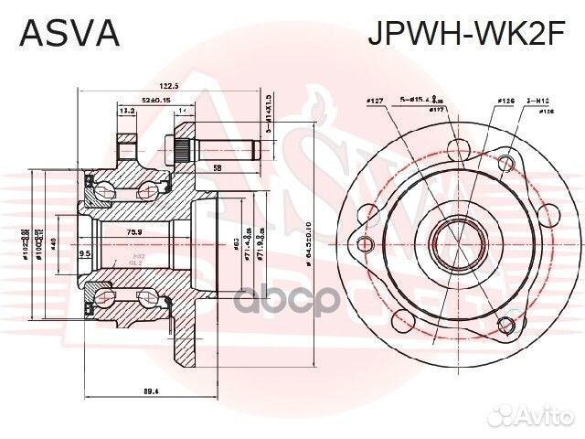 Ступица колеса перед прав/лев jpwhwk2F asva