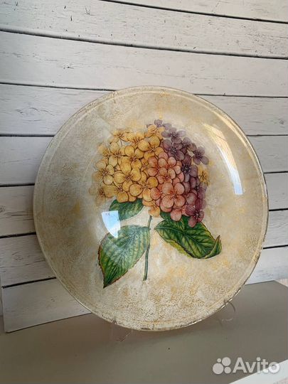 Тарелка для интерьера, декор ручной работы