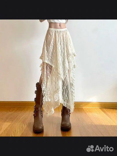 Юбка кружевная y2k
