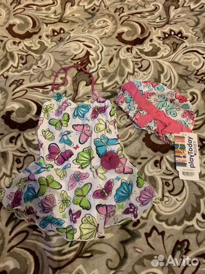 Купальник и панама для малышки 98-104 новые