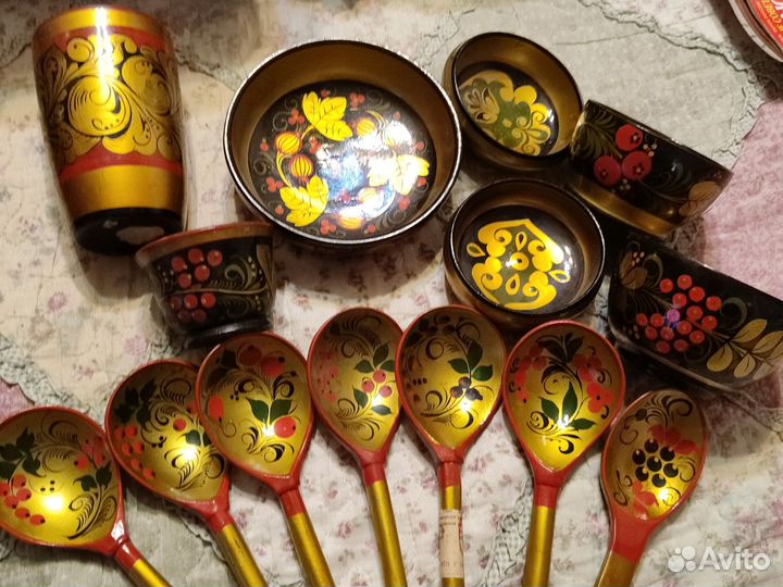 Набор посуды хохлома