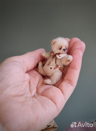Мишка тедди ручная работа миниатюра коллекционная