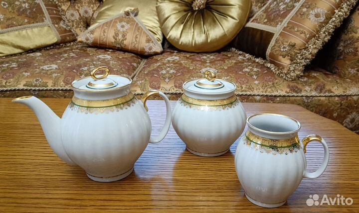 Сервиз чайный 15 предм. Белый лебедь Ожерелье