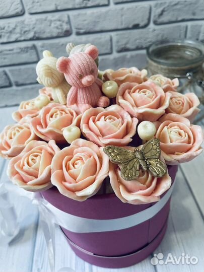 Цветы из шоколада в коробочках