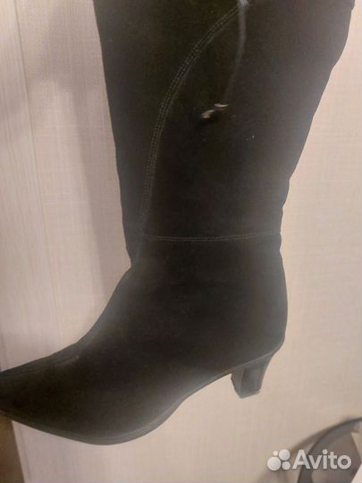 Сапоги зимние замшевые Janita жен 37 чёрные мех