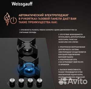 Газовая панель Weissgauff HG 640 BG