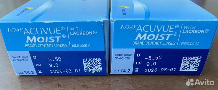 Линзы однодневные 1-day Acuvue Moist