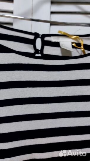 Платье в черно белую полоску,вискоза 46 р