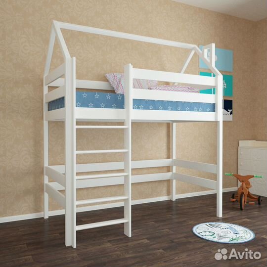 Кровать чердак детская из массива