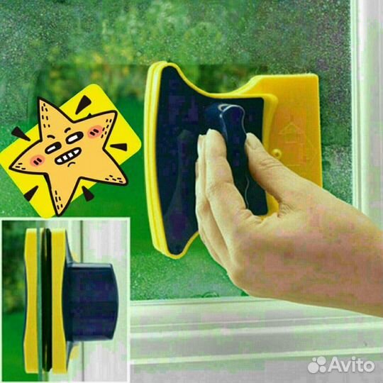 Магнитная щетка для мытья окон
