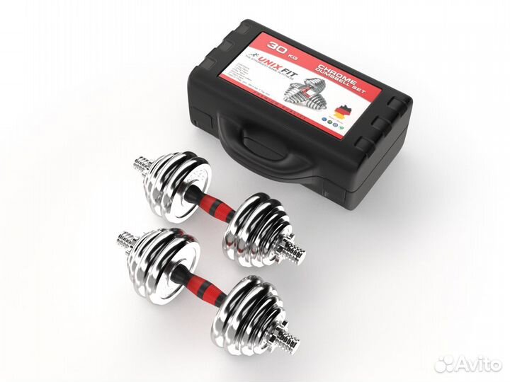 Набор гантелей unixfit в кейсе 30kg