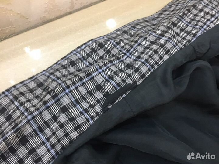 Пиджак женский серый в клетку из 90-ых