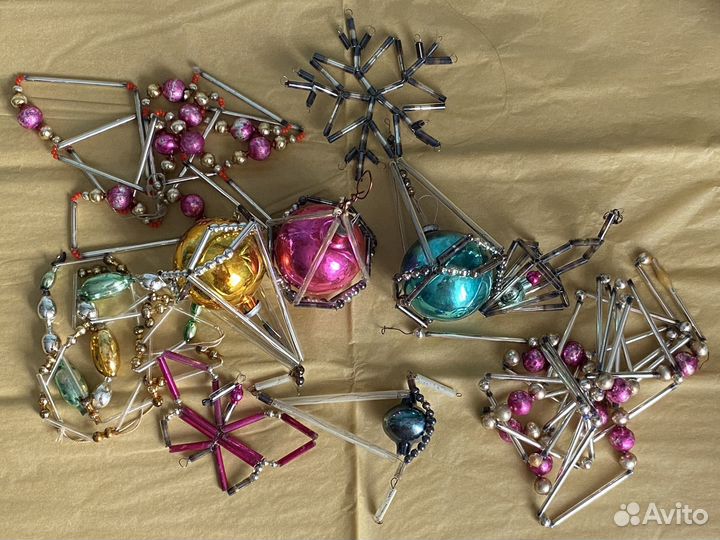 Ёлочные игрушки СССР стеклярус