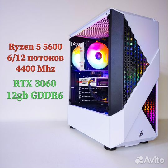 Игровой пк RTX 3060 Ryzen 5600 16 RAM 512 M2 SSD