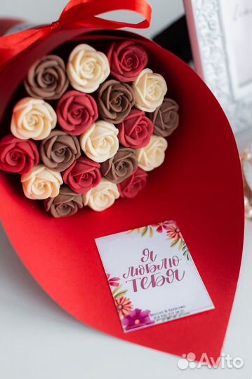 Шоколадные розы, сладкие съедобные букеты