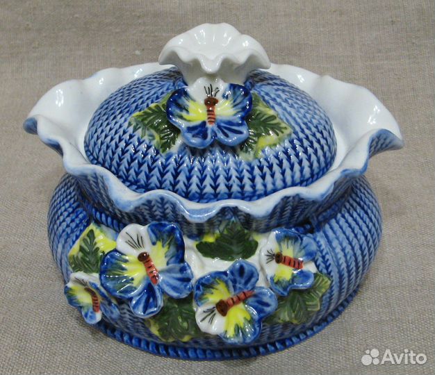 Сахарница лепной фарфор (586)