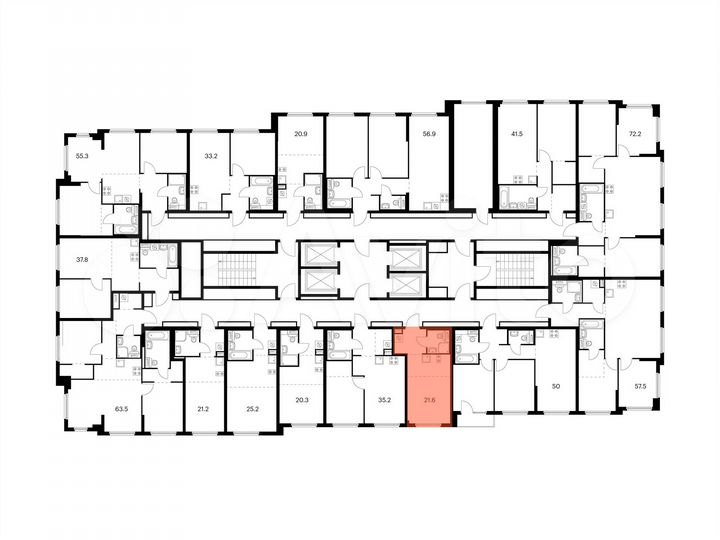 Квартира-студия, 21,6 м², 26/32 эт.