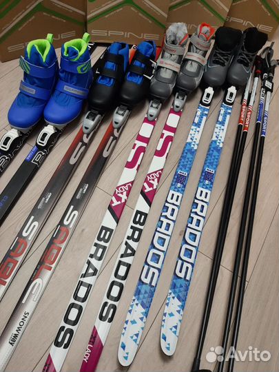 Лыжи с креплением NNN,лыжные ботинки