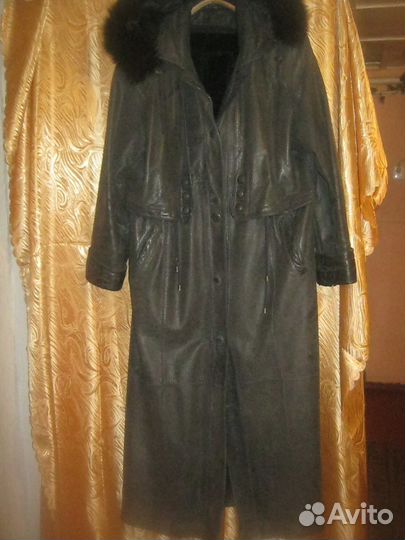 Кожаное пальто
