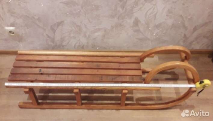Детские зимние санки деревянные
