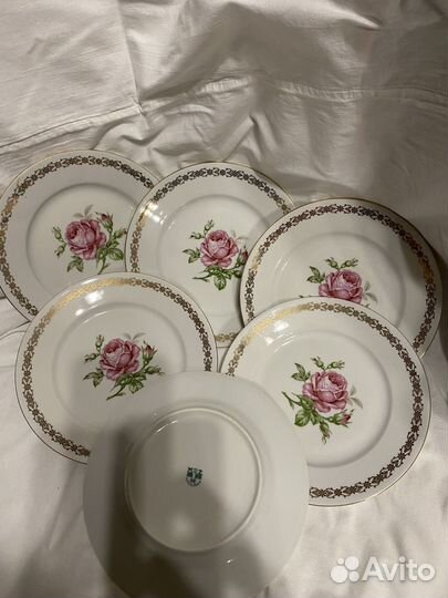 Тарелки чешский фарфор 6 штук